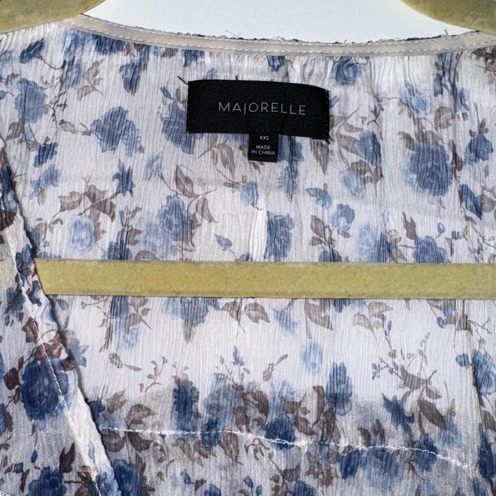 MAJORELLE Blue Gray Ruffled Blouse - Picture 3 of 4